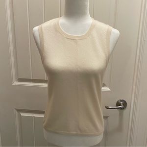 BNWT Ivory Talbots 100% sleeveless cashmere shell. Size Small.
